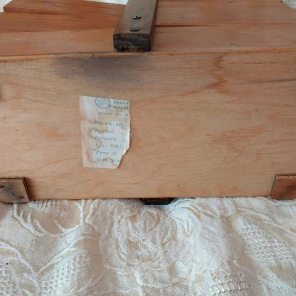 Vintage Wood Sewing Box Storage Box Notions Folk Art - Picture 5 of 6